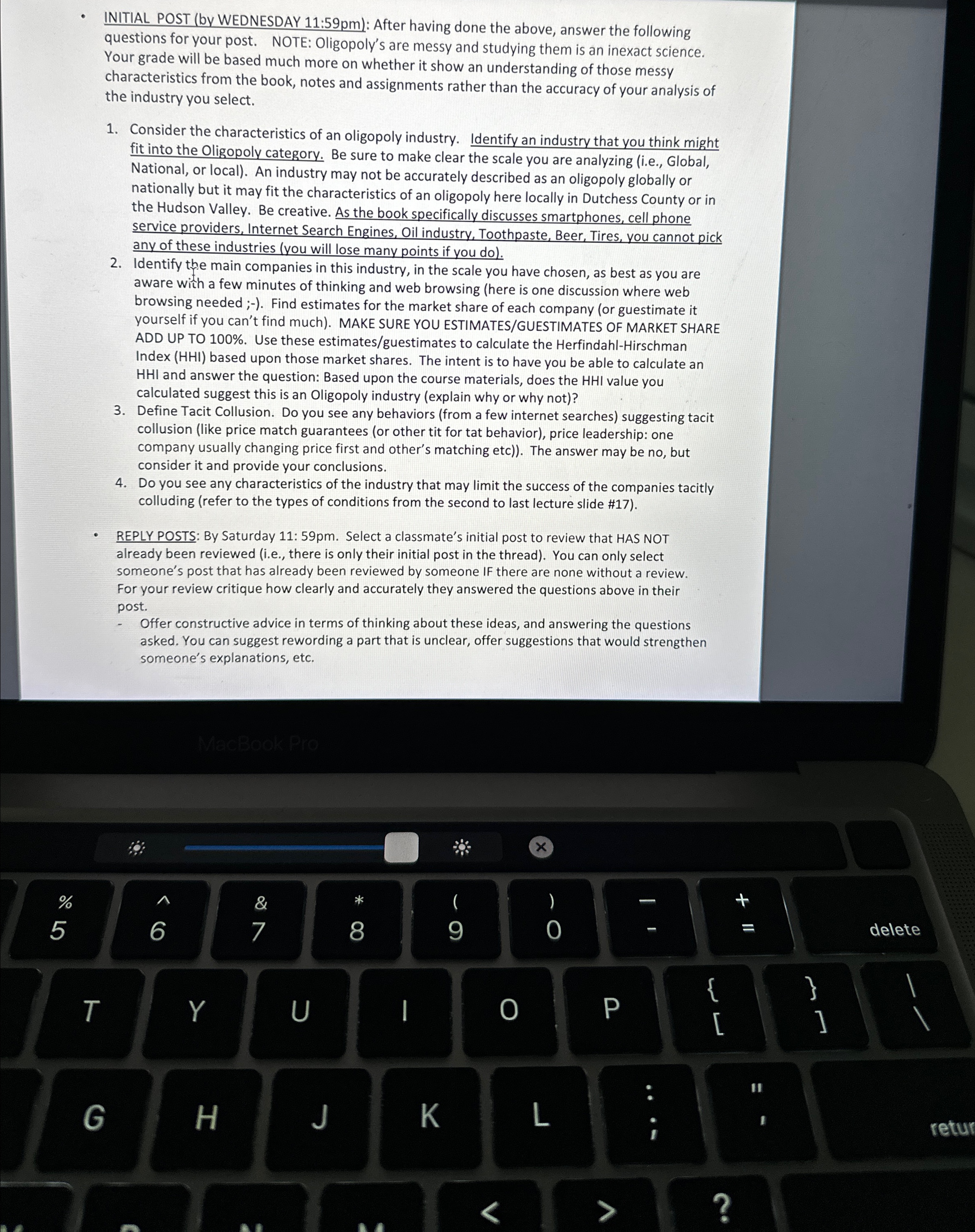  INITIAL POST (by WEDNESDAY 11:59pm): After having done the above, answer