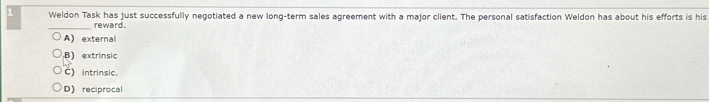  Weldon Task has just successfully negotiated a new long-term sales agreement