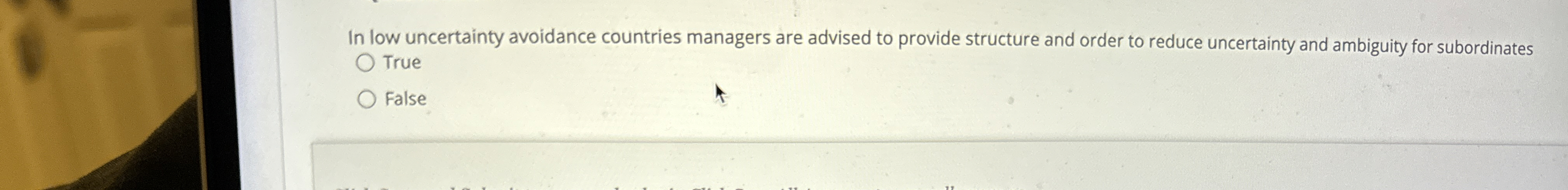  In low uncertainty avoidance countries managers are advised to provide structure