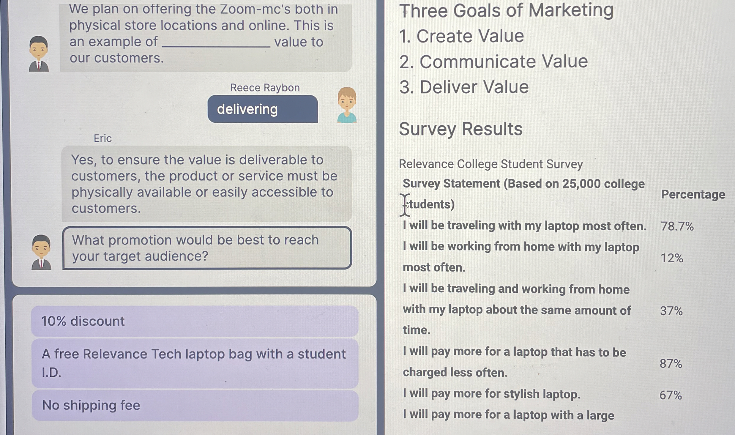  We plan on offering the Zoom-mc's both in physical store locations