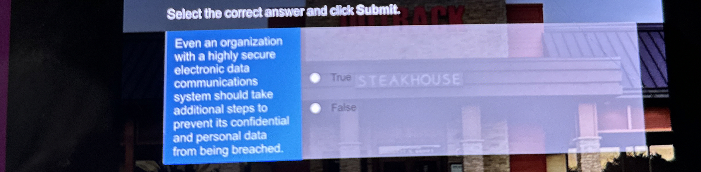  Select the correct answer and cllles Submit. Even an organization with