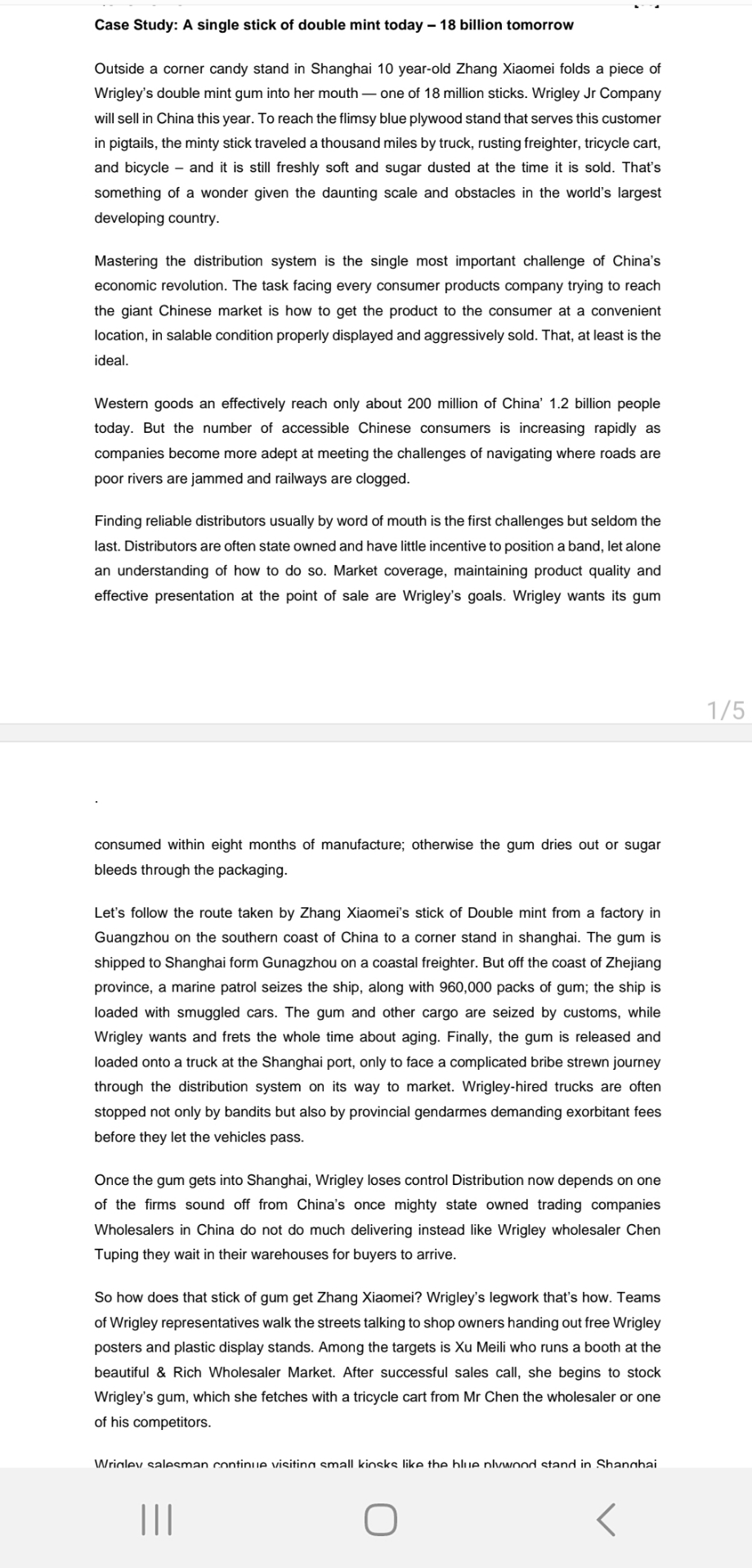  Case Study: A single stick of double mint today -18 billion