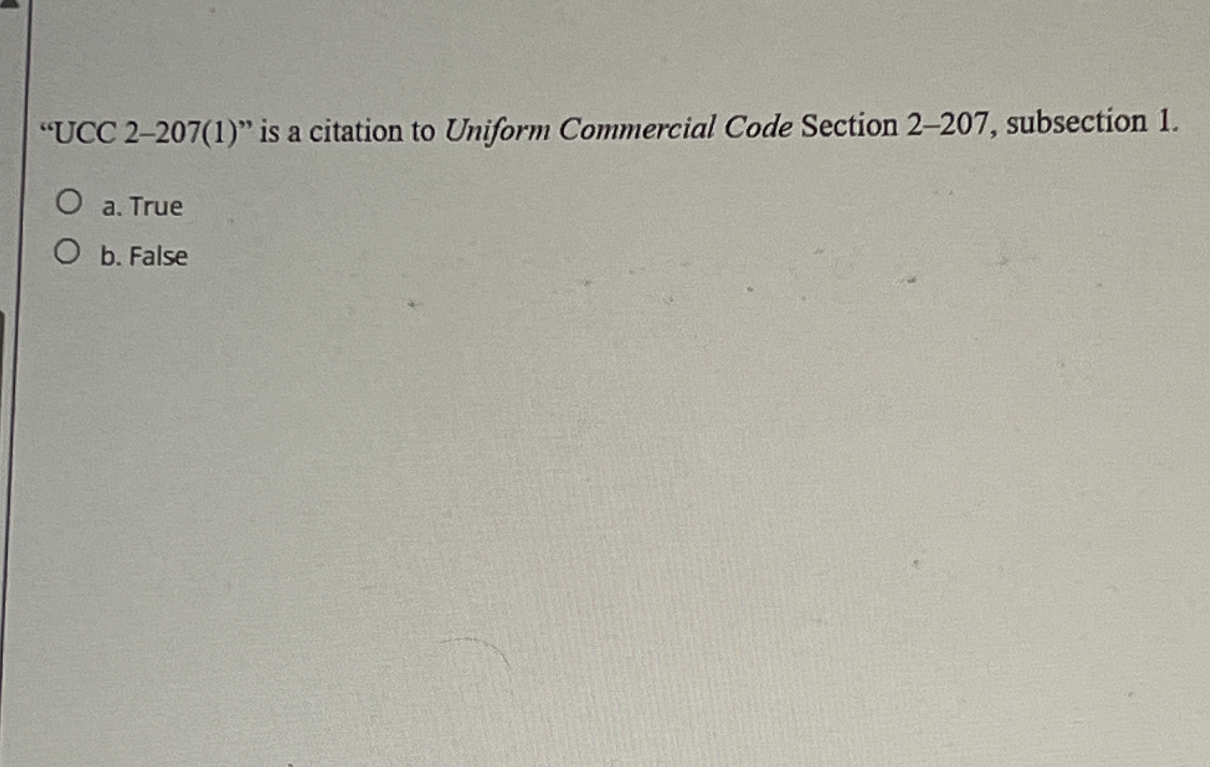  "UCC 2-207(1)" is a citation to Uniform Commercial Code Section 2-207,