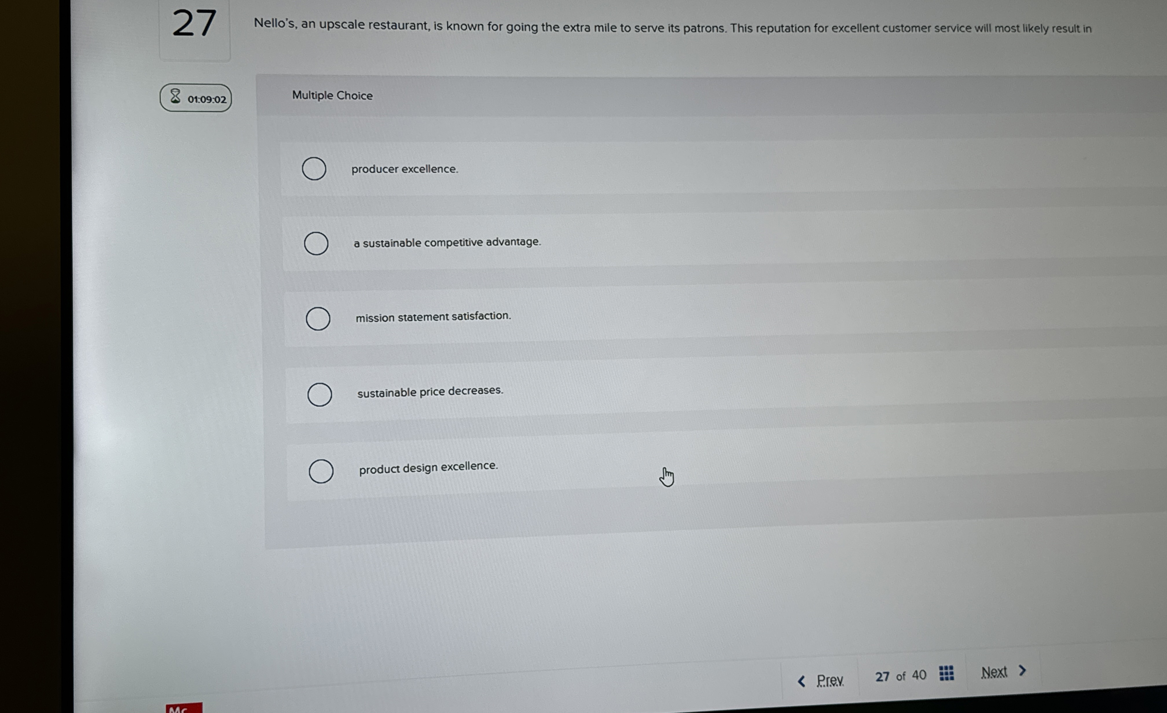  Nello's, an upscale restaurant, is known for going the extra mile