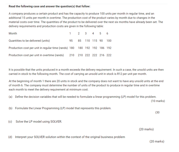  Read the following case and answer the question(s) that follow: A