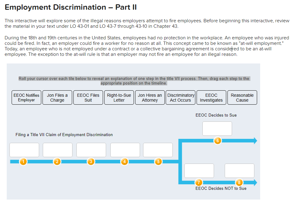  Employment Discrimination - Part II This interactive will explore some of