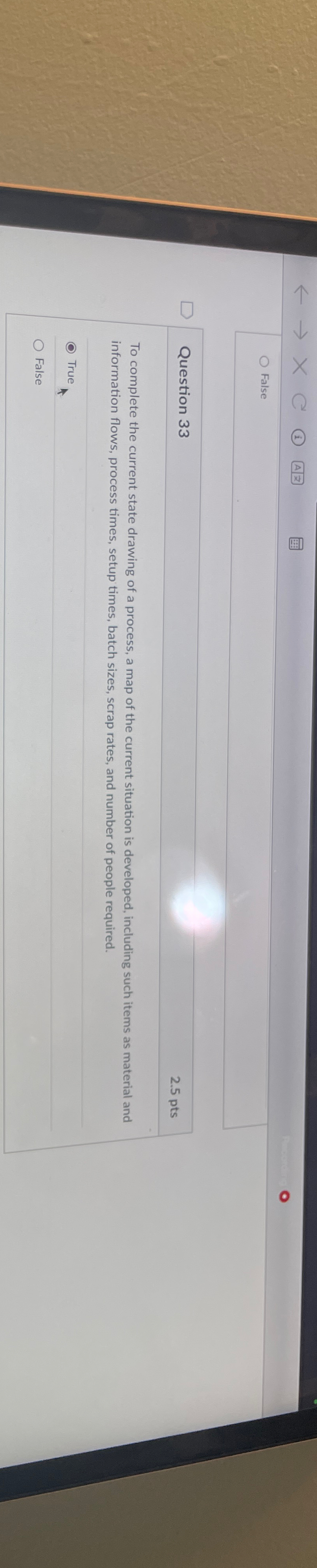  False Question 33 2.5pts To complete the current state drawing of