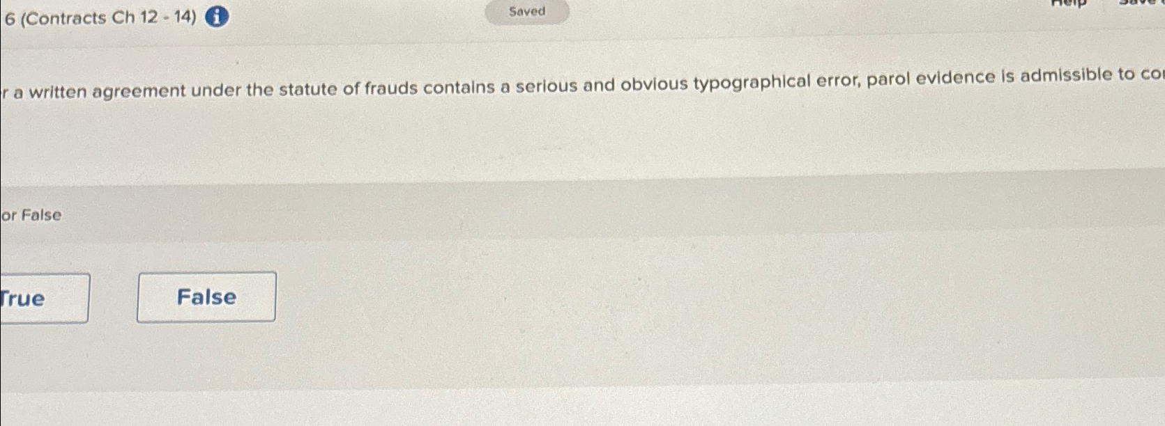  6(Contracts Ch 12-14) (i ra written agreement under the statute of