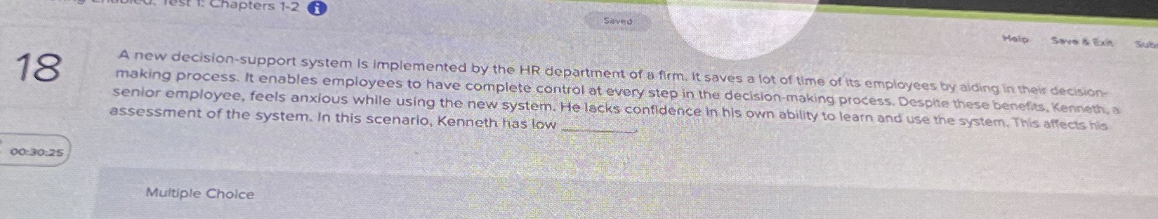  18 A new decision-support system is implemented by the HR depattment