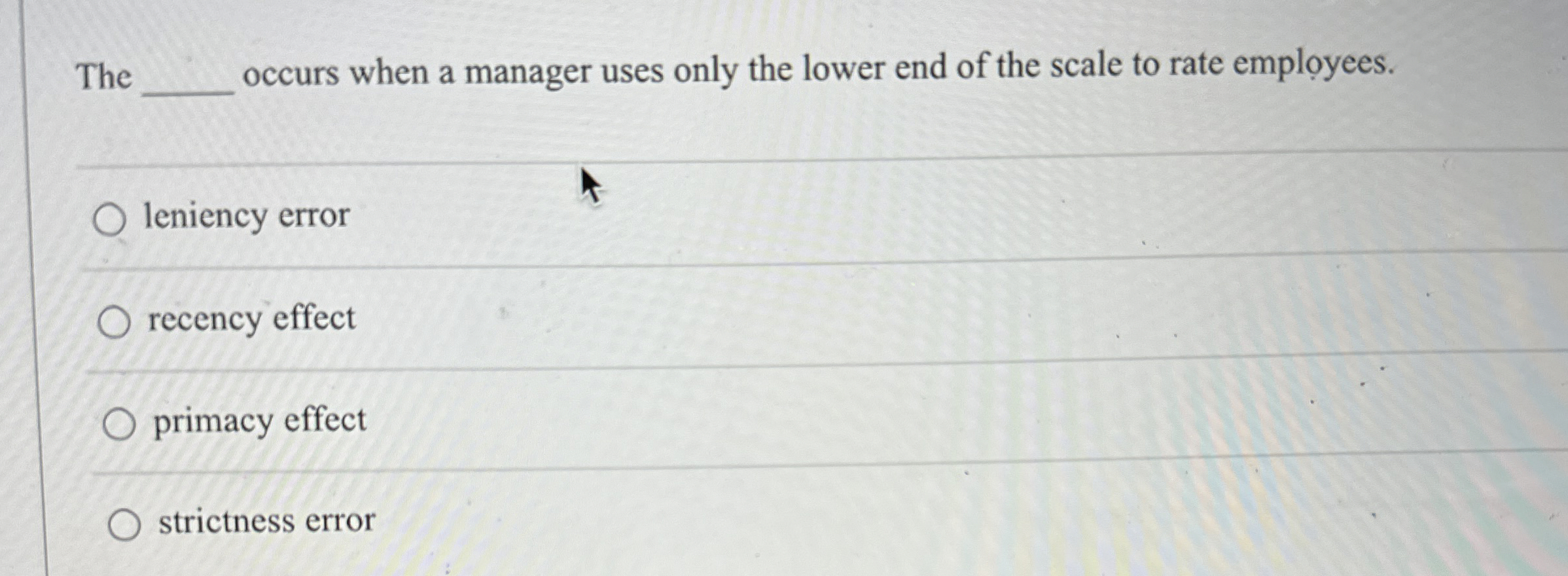  The q, occurs when a manager uses only the lower end