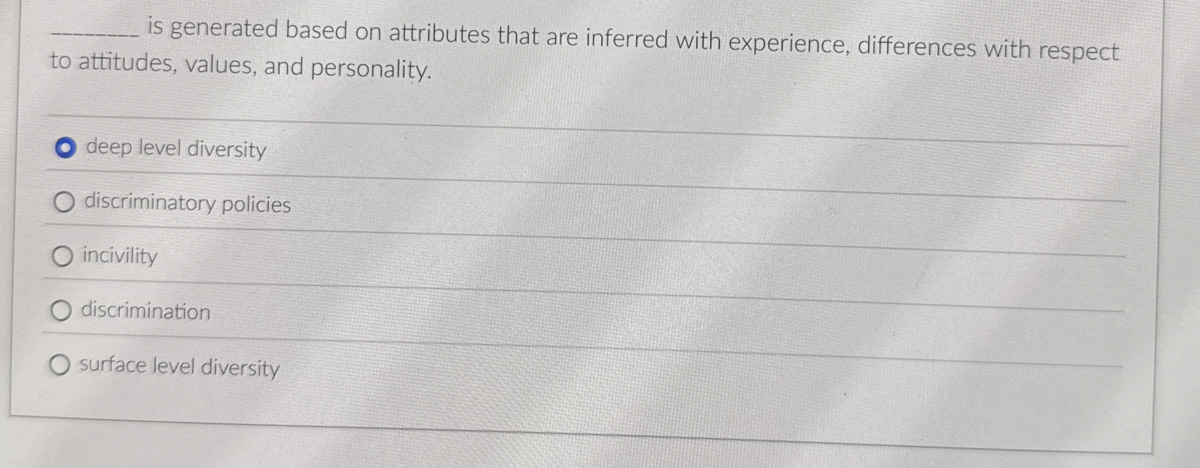  is generated based on attributes that are inferred with experience, differences