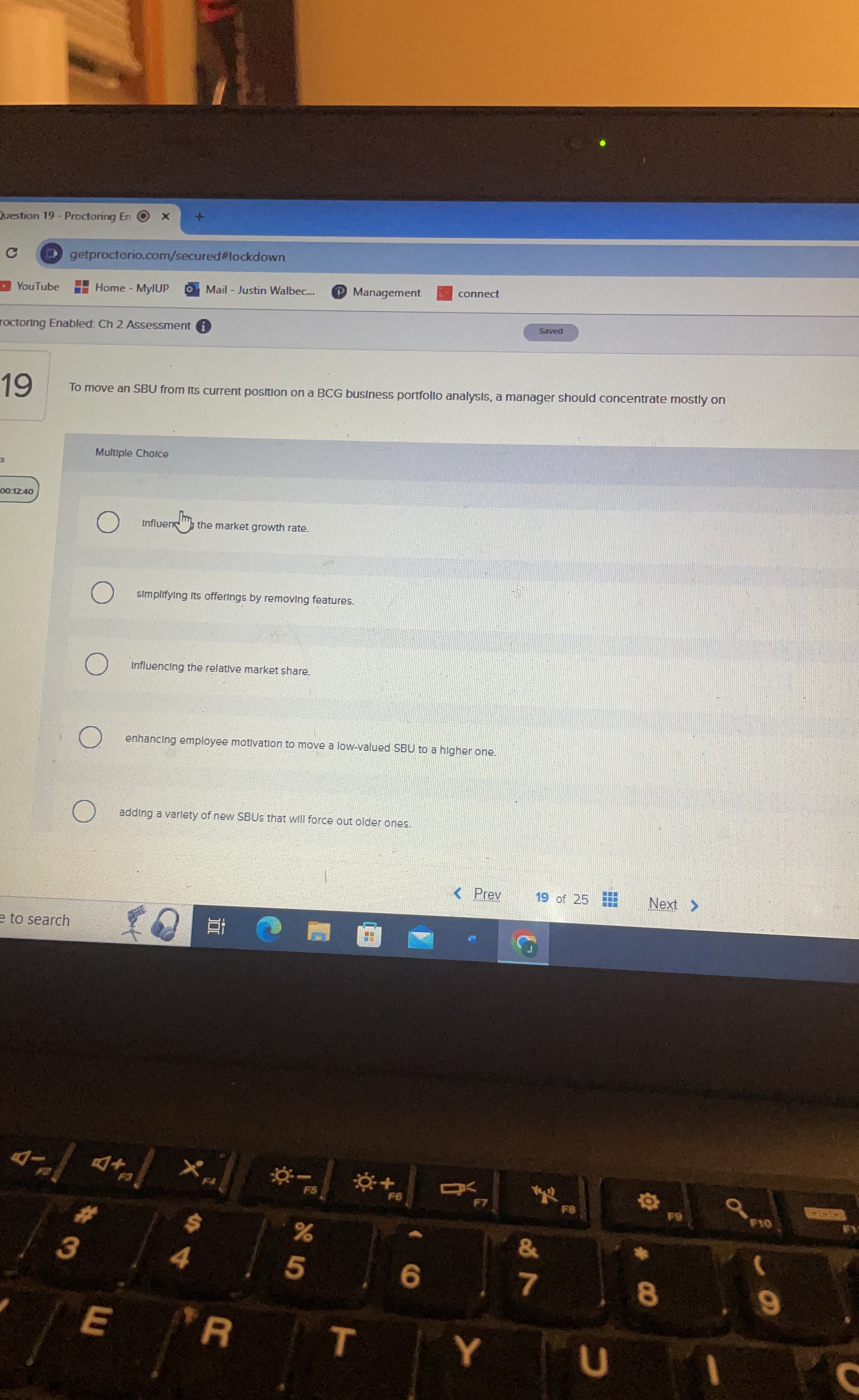  19 To move an SBU from its current position on a