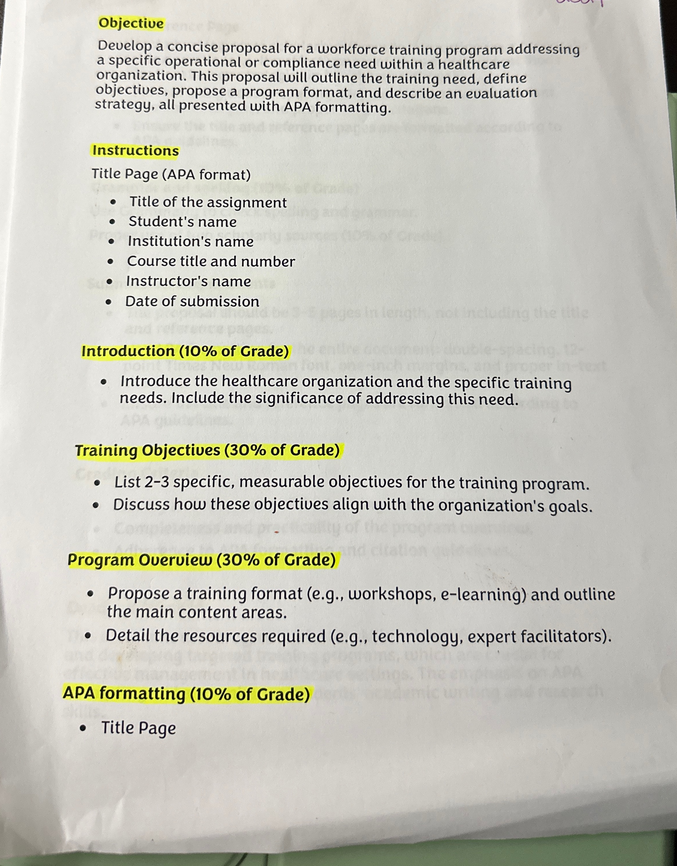  Objective Develop a concise proposal for a workforce training program addressing
