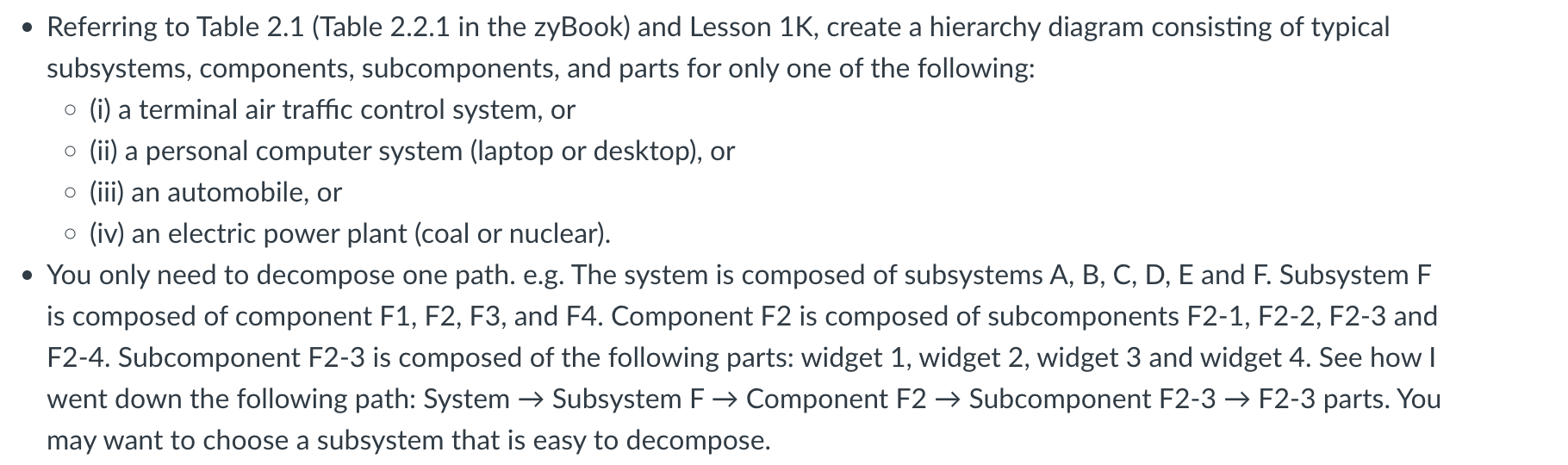  Referring to Table 2.1(Table 2.2.1 in the zyBook) and Lesson 1