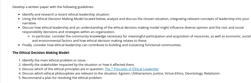  Develop a written paper with the following guidelines: Identify and research