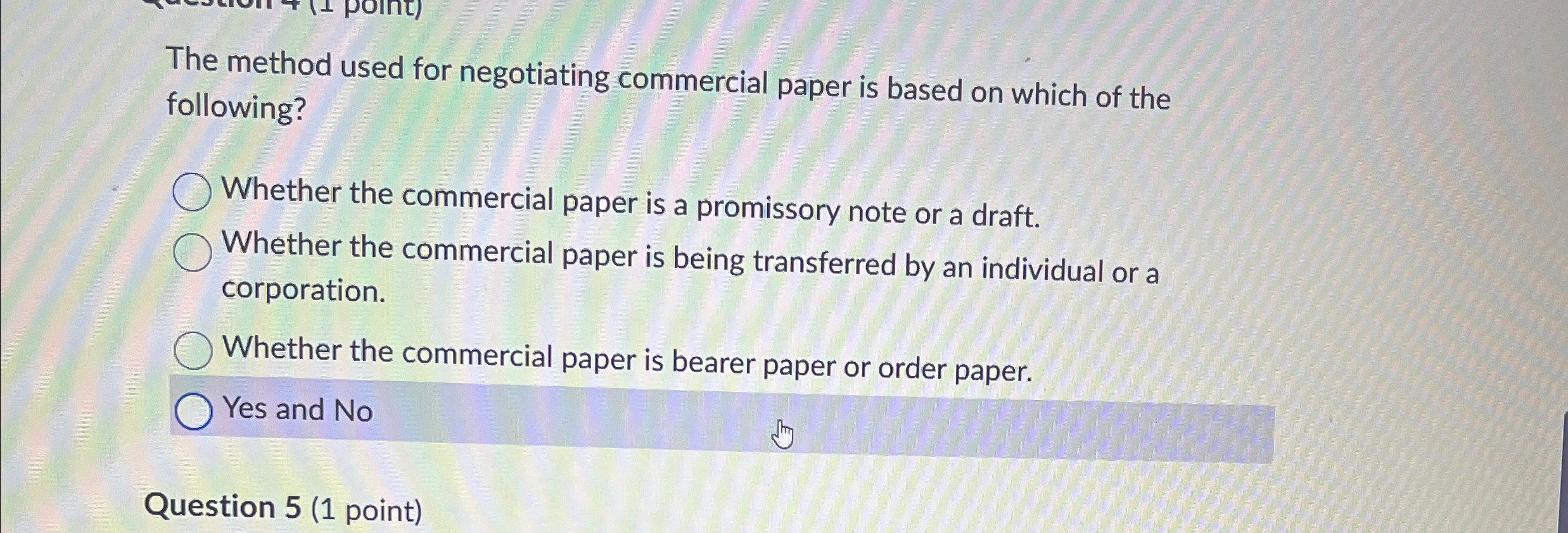  The method used for negotiating commercial paper is based on which