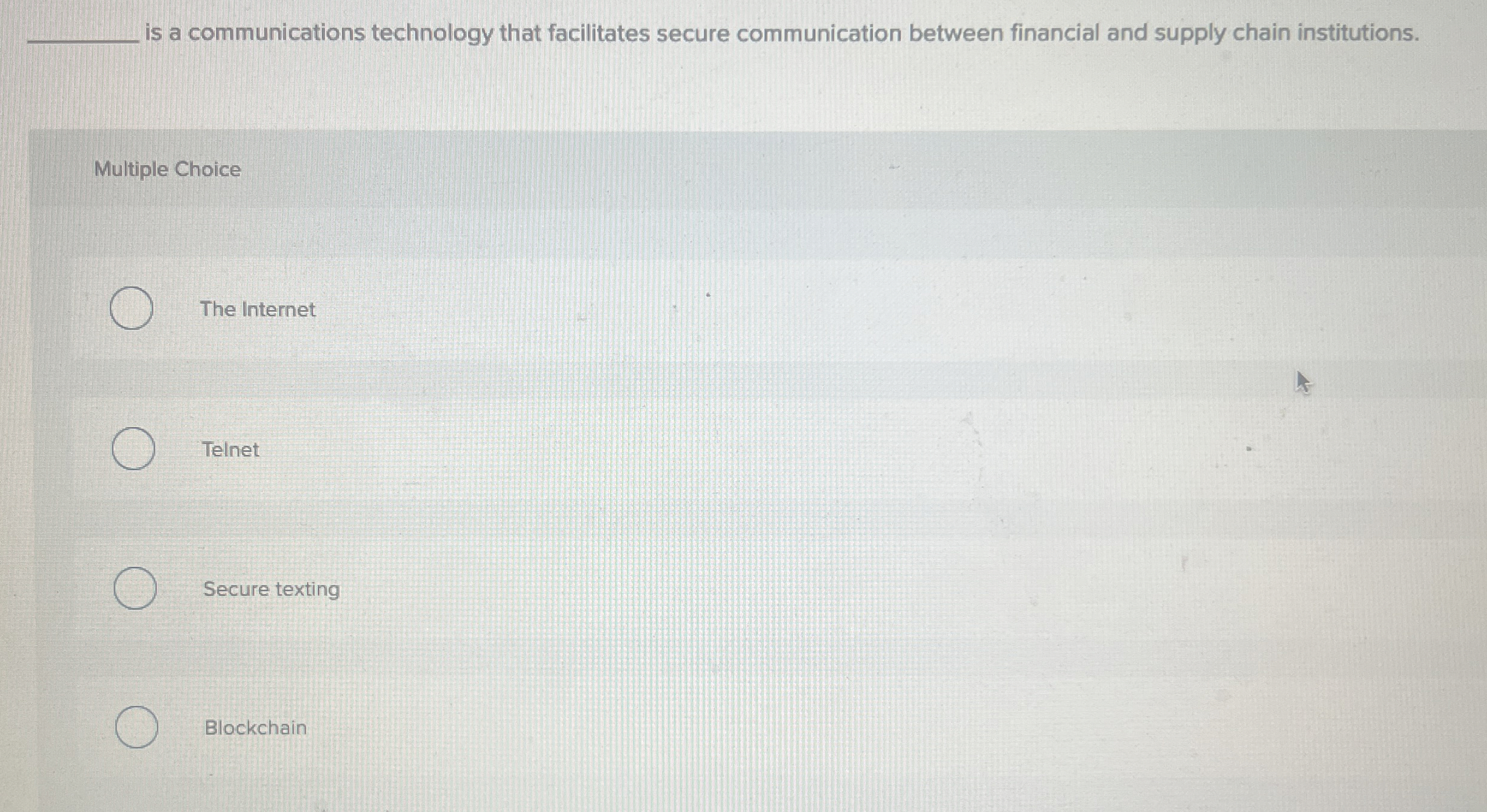  is a communications technology that facilitates secure communication between financial and