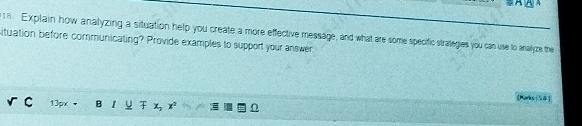  explain how analzing a situation help u creaaa Explain how analyzing