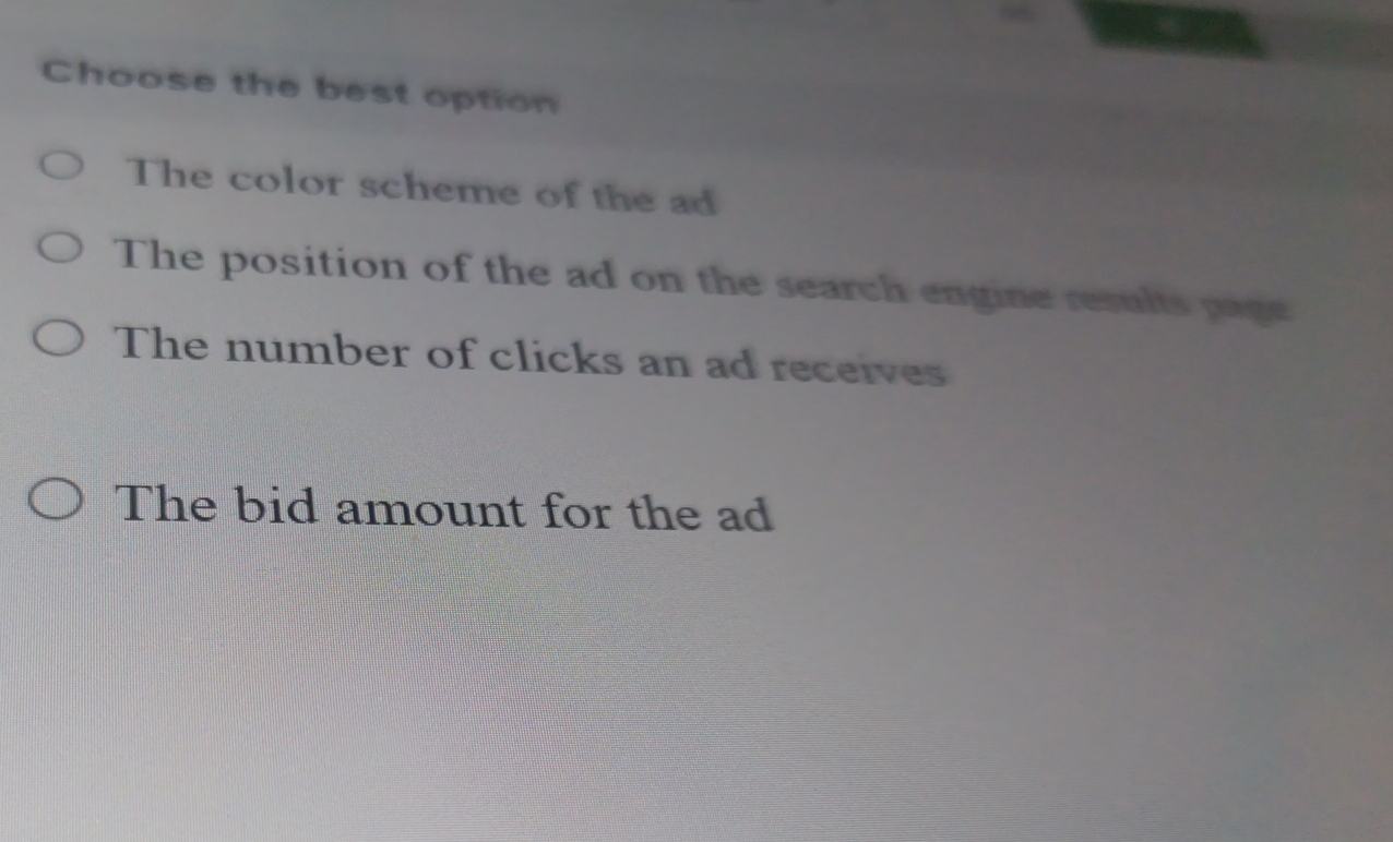  what does the term "ad positioning" refer to in PPC Choose