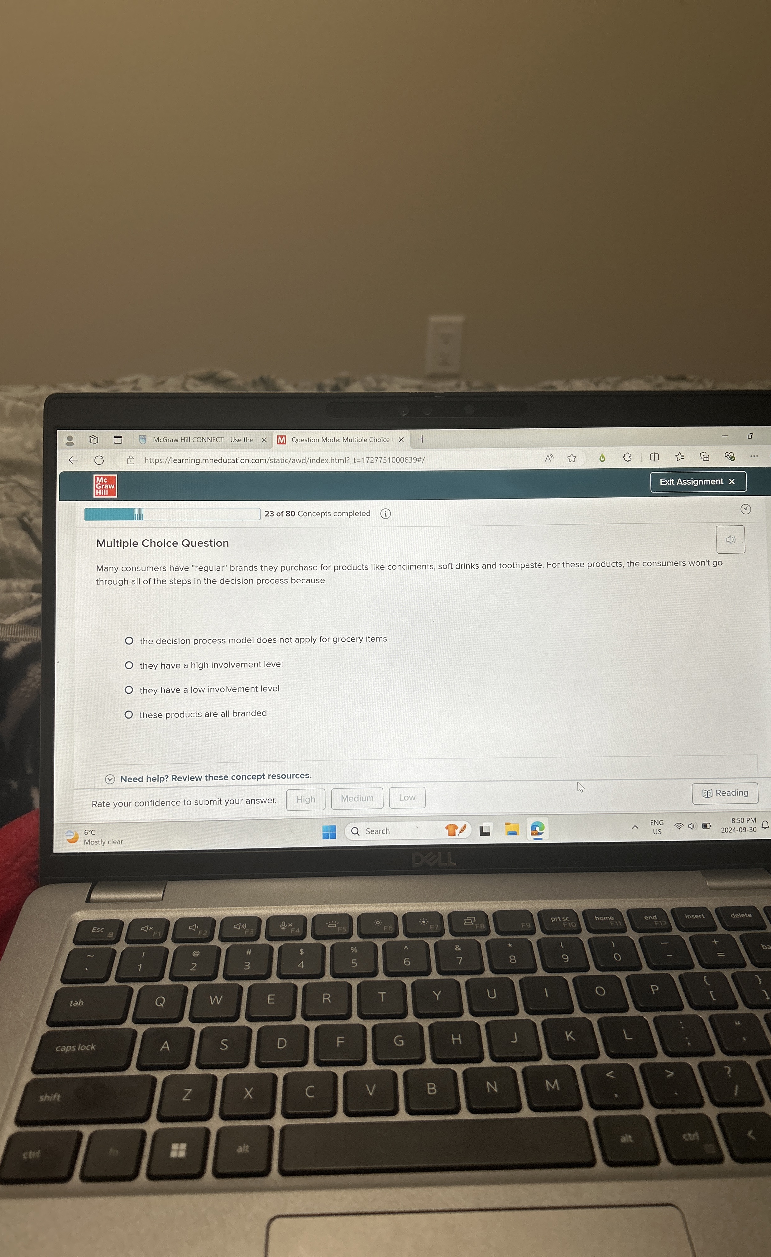  Multiple Choice Question Many consumers have "regular" brands they purchase for