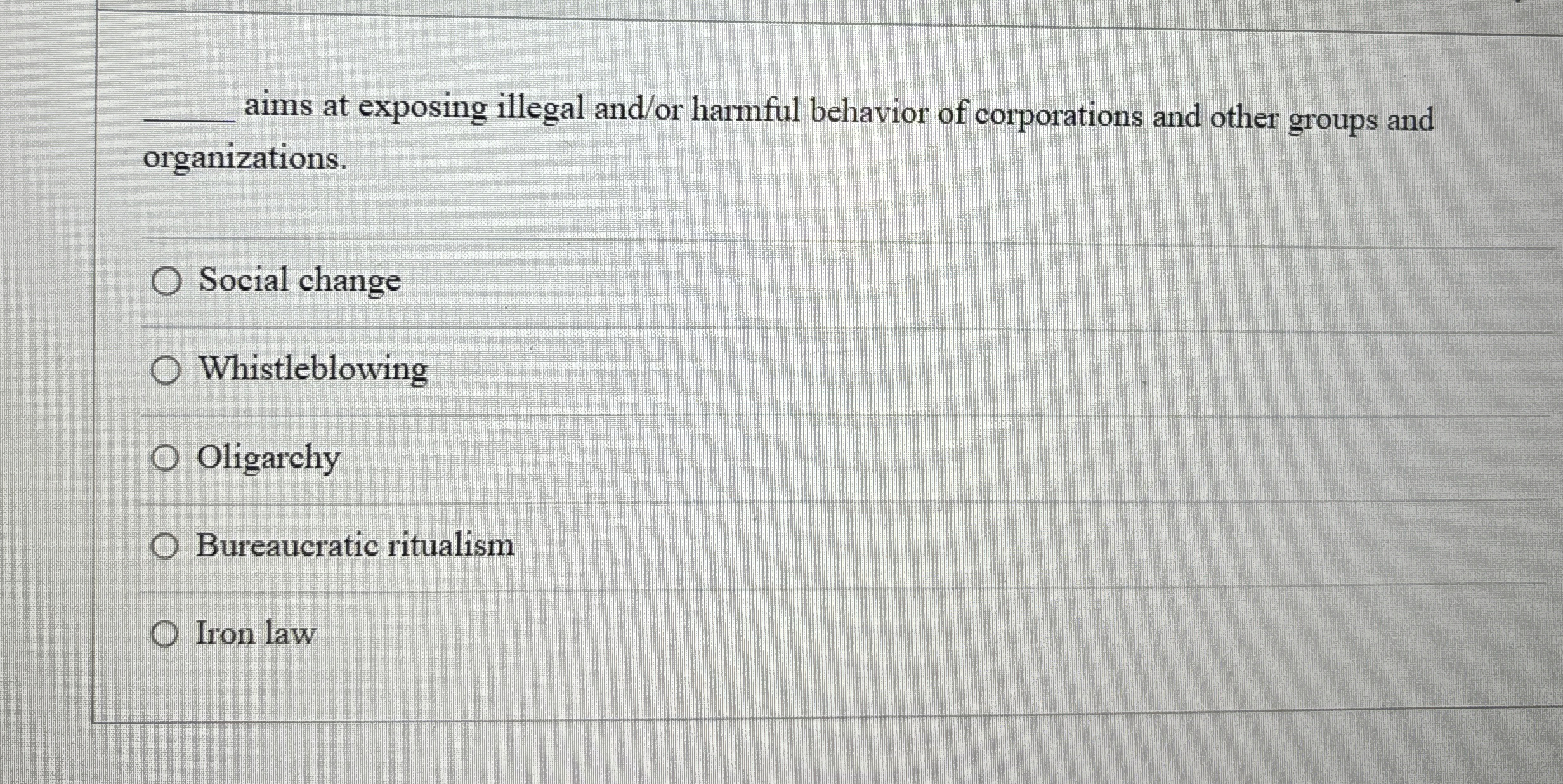  q, aims at exposing illegal and/or harmful behavior of corporations and