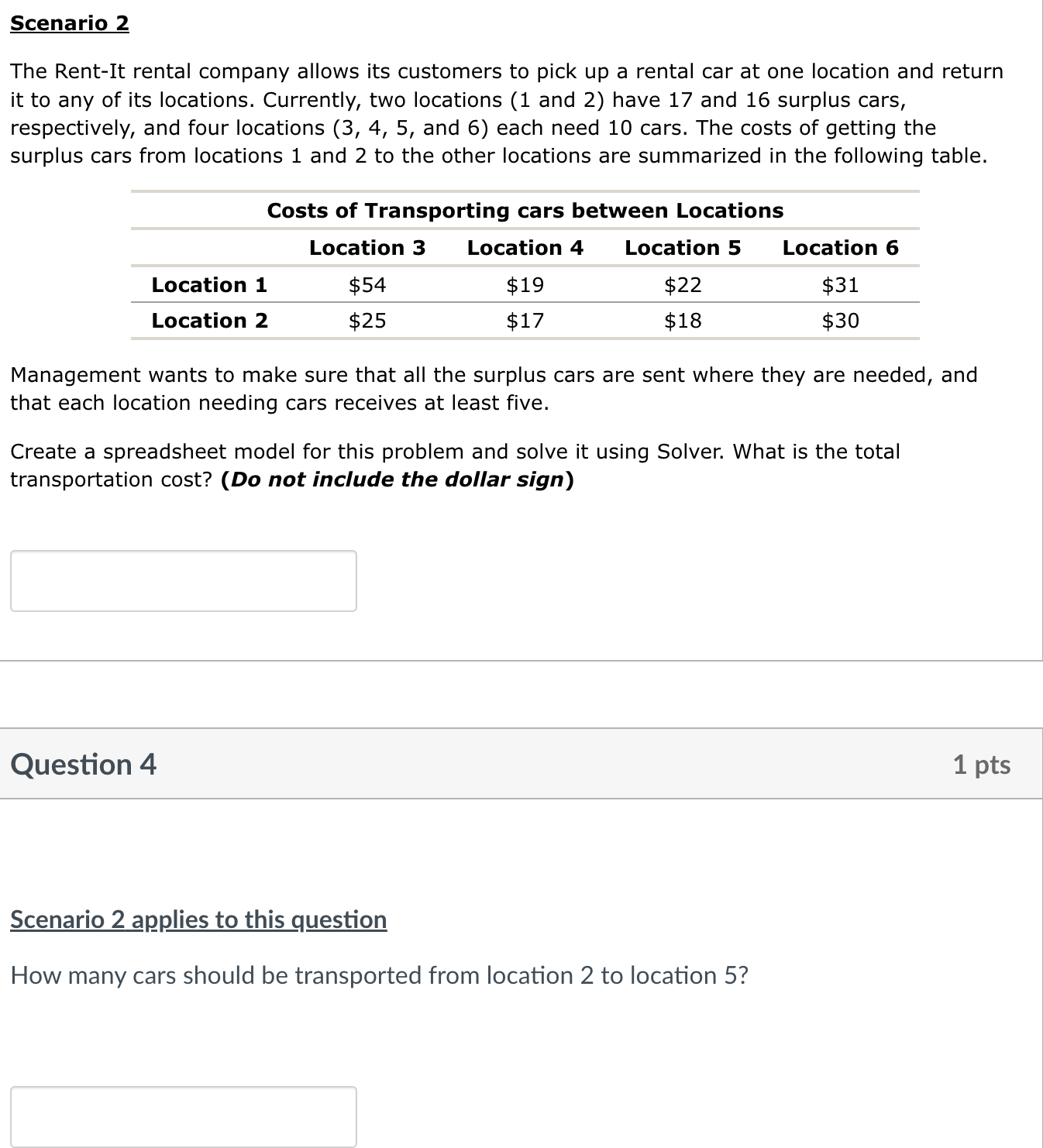  Please create a Excel spreadsheet for this problem and solve it