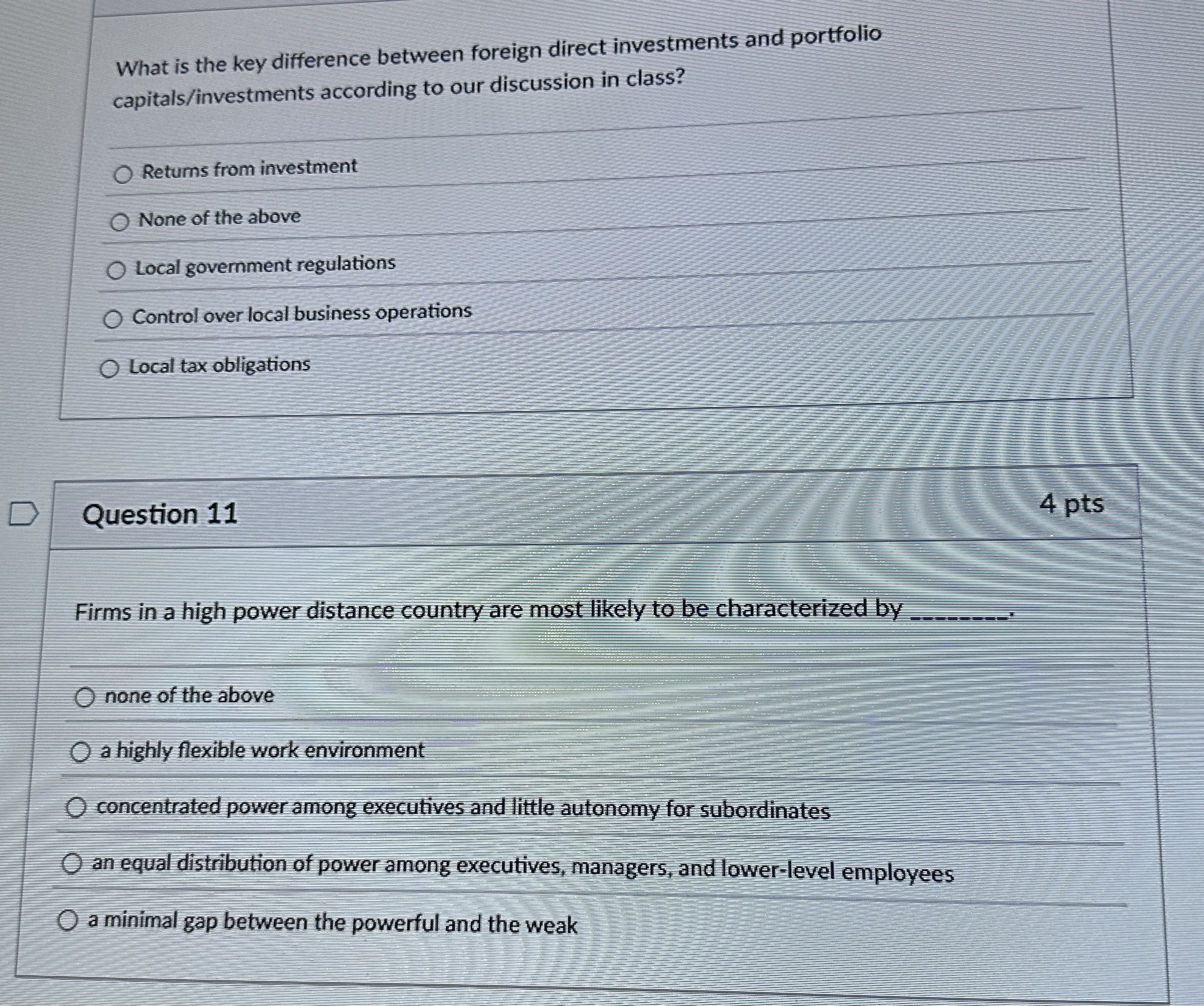  What is the key difference between foreign direct investments and portfolio