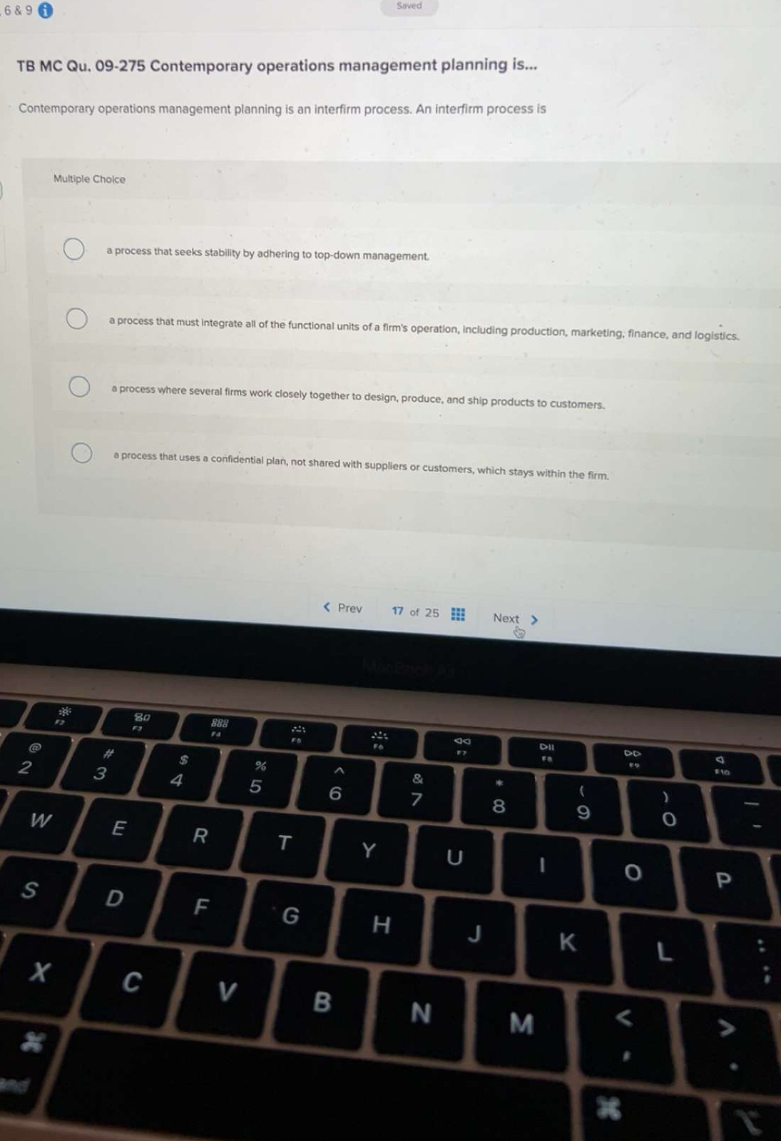  6&9 TB MC Qu.09-275 Contemporary operations management planning is... Contemporary operations