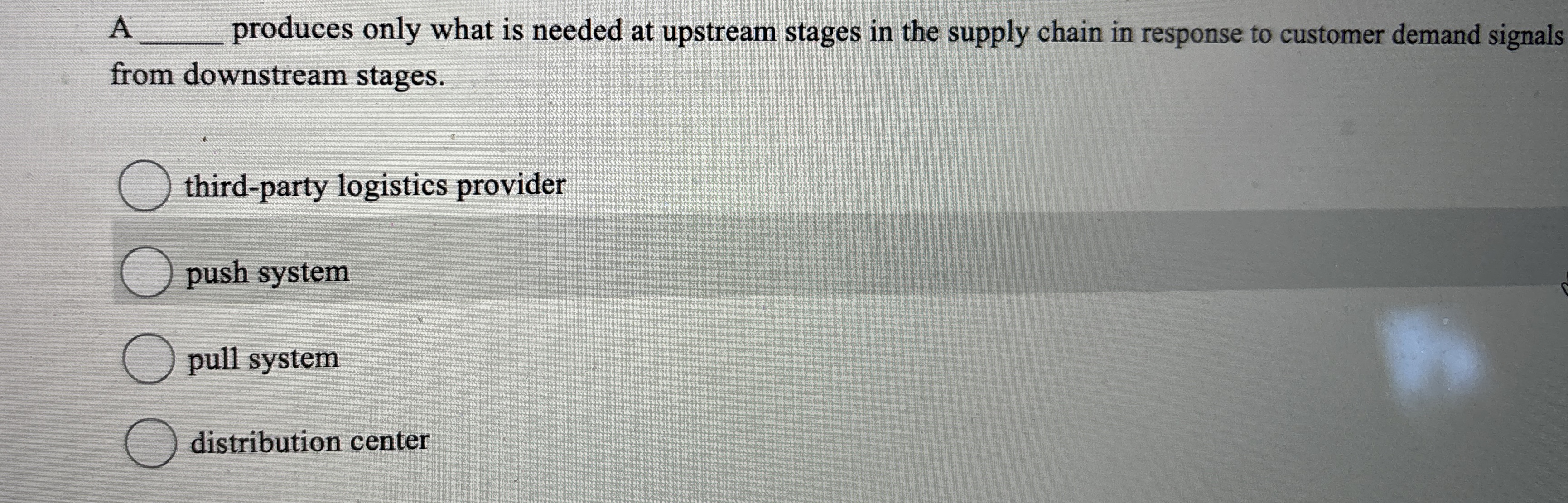  A q, produces only what is needed at upstream stages in
