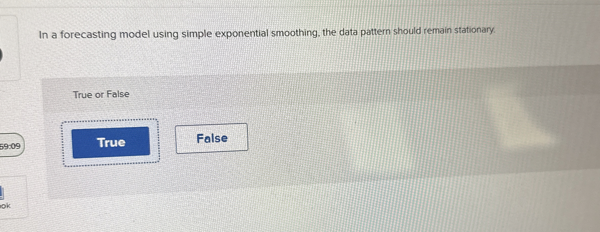  In a forecasting model using simple exponential smoothing, the data pattern