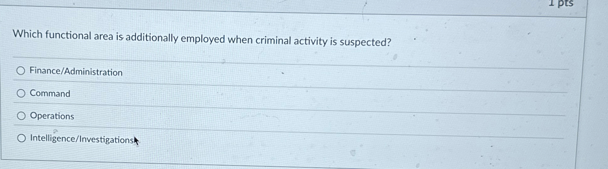  Which functional area is additionally employed when criminal activity is suspected?