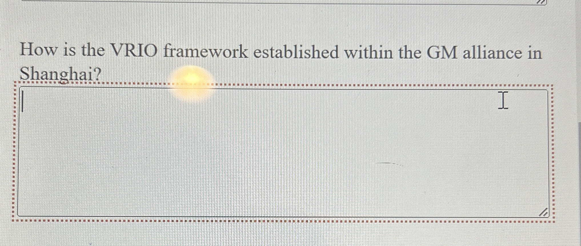  How is the VRIO framework established within the GM alliance in