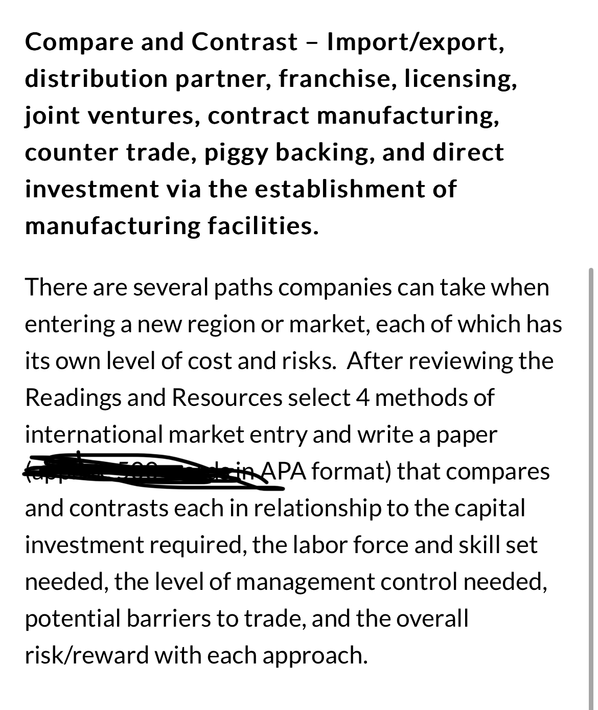  Compare and Contrast - Import/export, distribution partner, franchise, licensing, joint ventures,