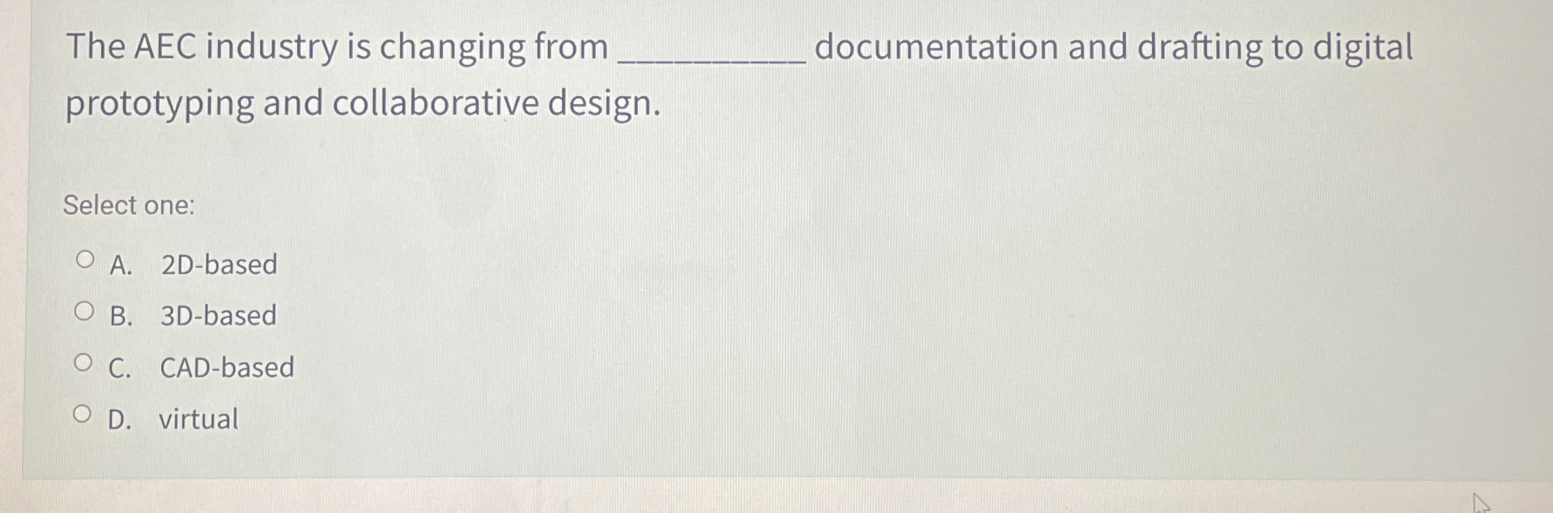  The AEC industry is changing from q, documentation and drafting to