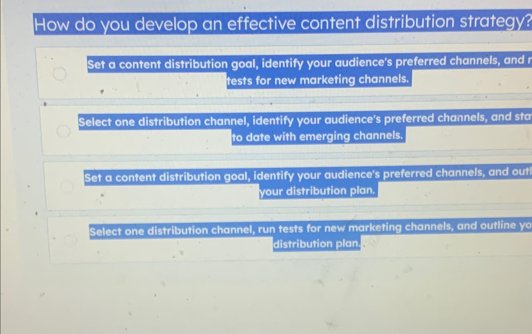  How do you develop an effective content distribution strategy? Set a