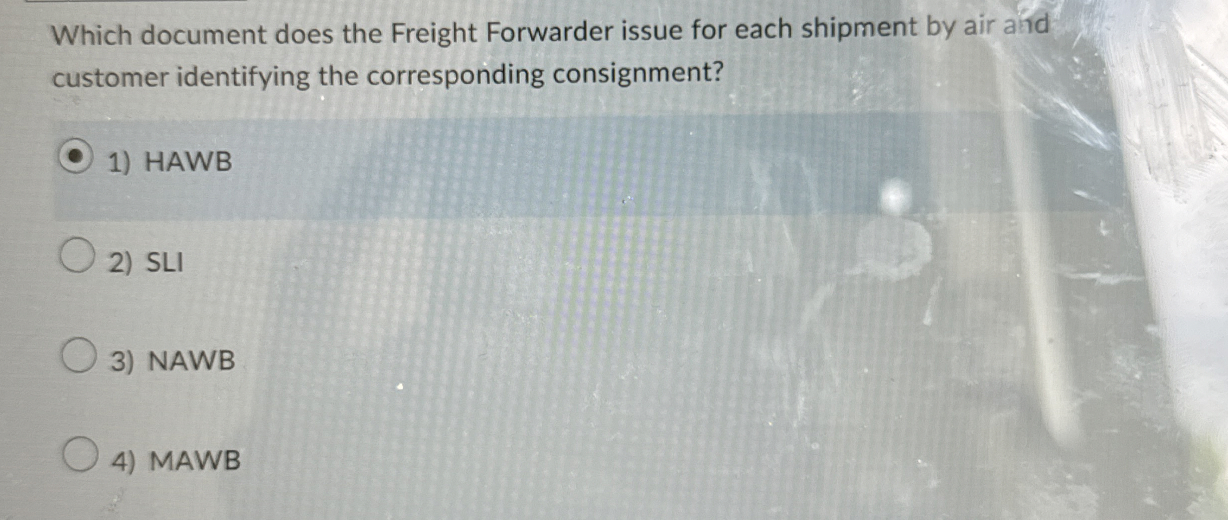  Which document does the Freight Forwarder issue for each shipment by