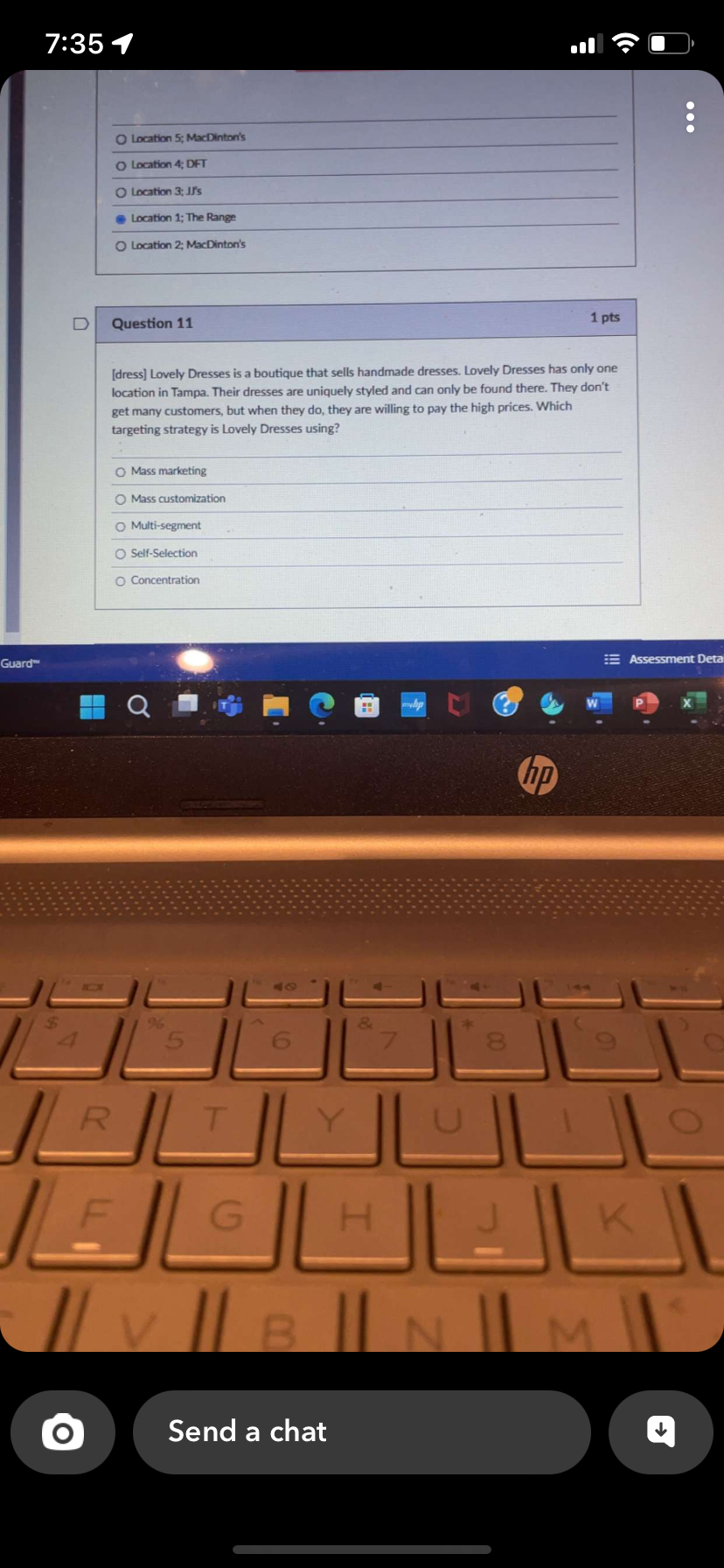  Location 5; MacDinton's Location 4; DF Location 3; J/s Location 1;