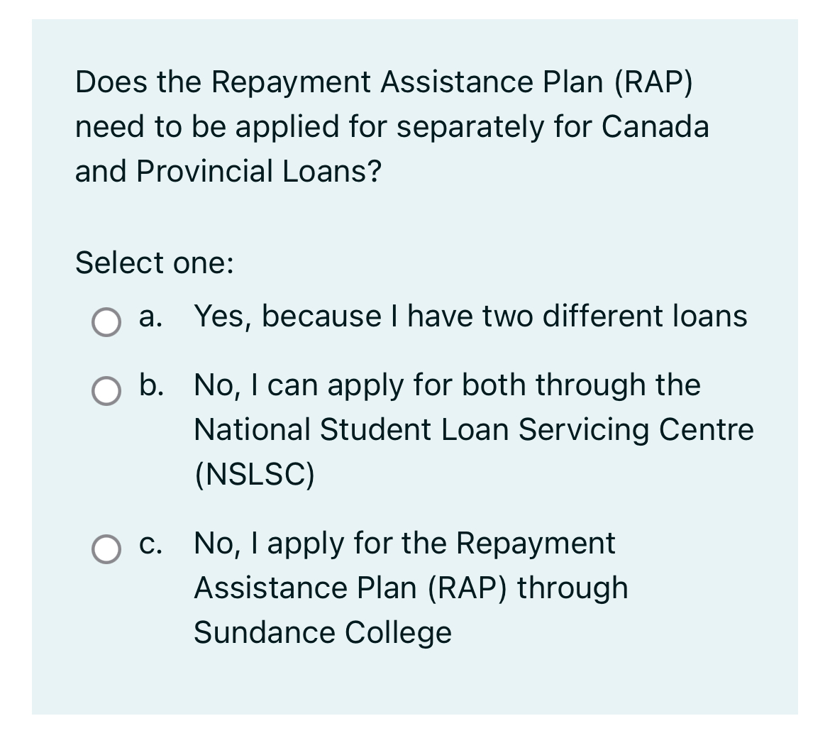  Does the Repayment Assistance Plan (RAP) need to be applied for