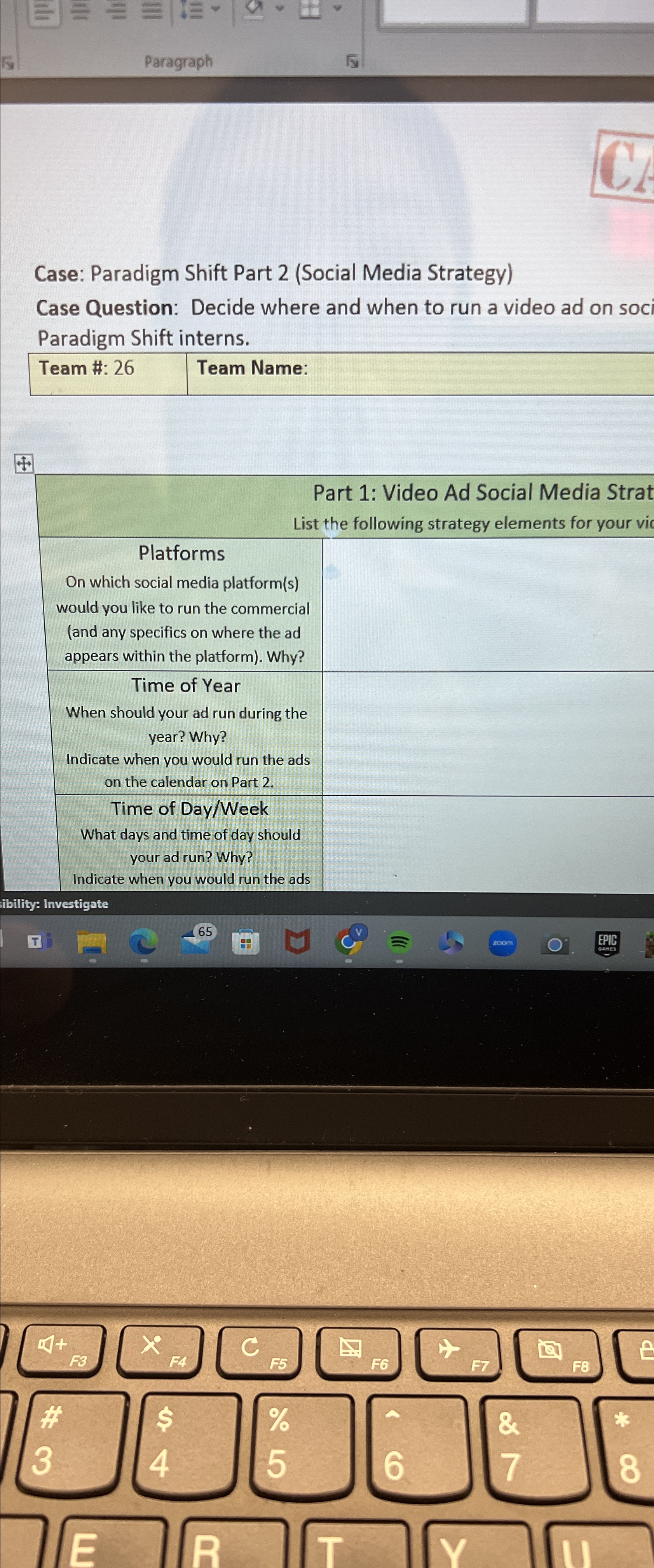  Paragraph Case: Paradigm Shift Part 2(Social Media Strategy) Case Question: Decide