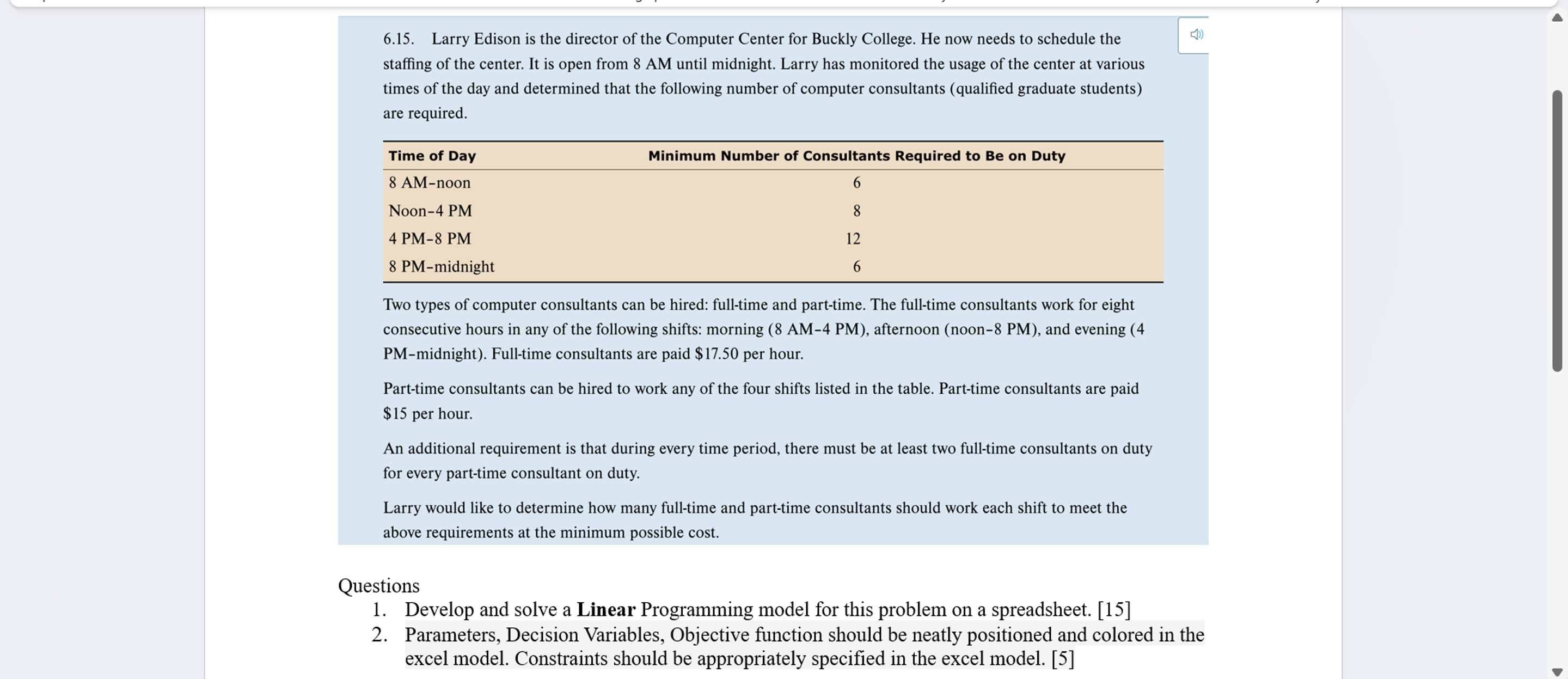  6.15. Larry Edison is the director of the Computer Center for