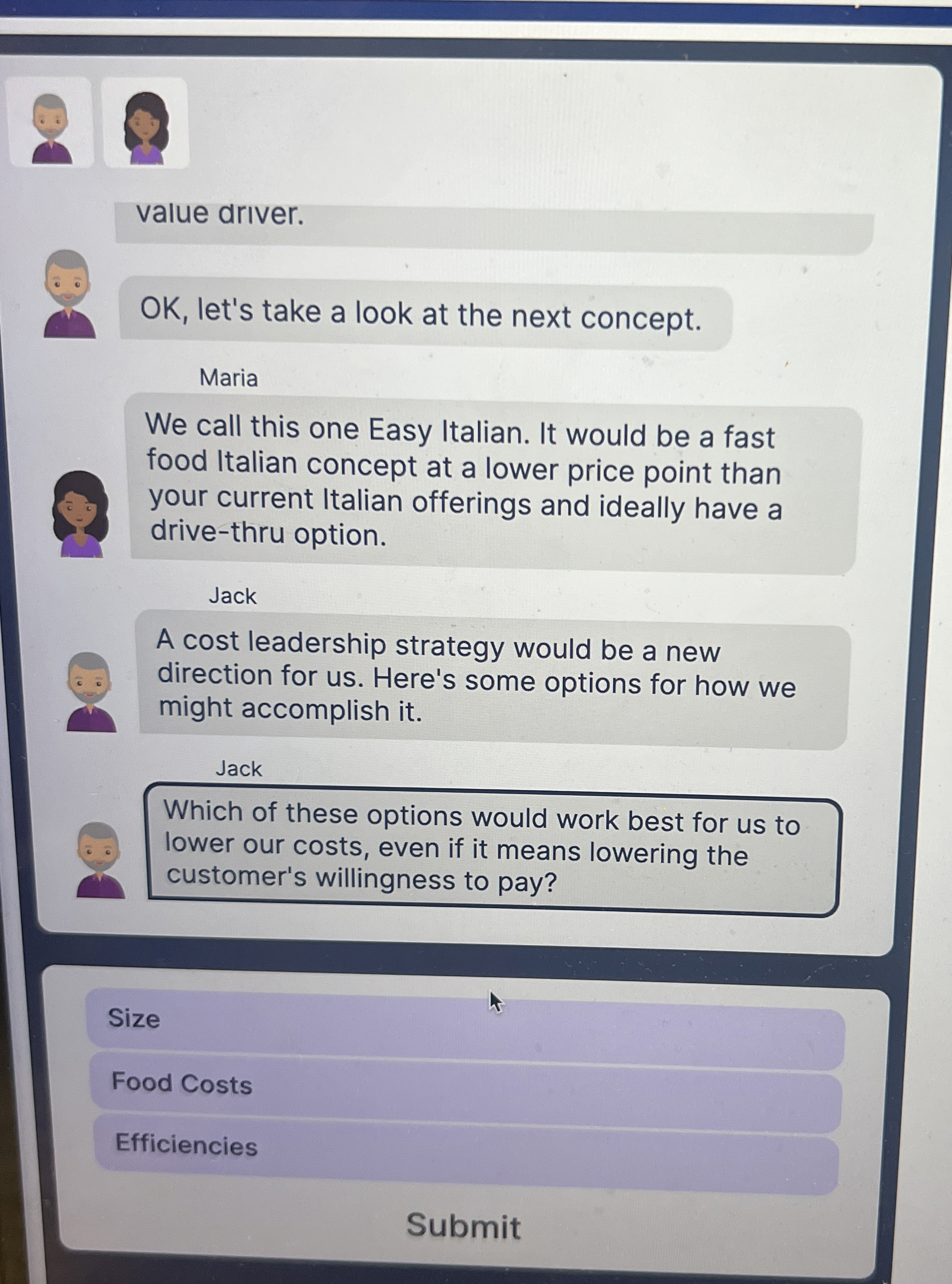  value driver. OK, let's take a look at the next concept.