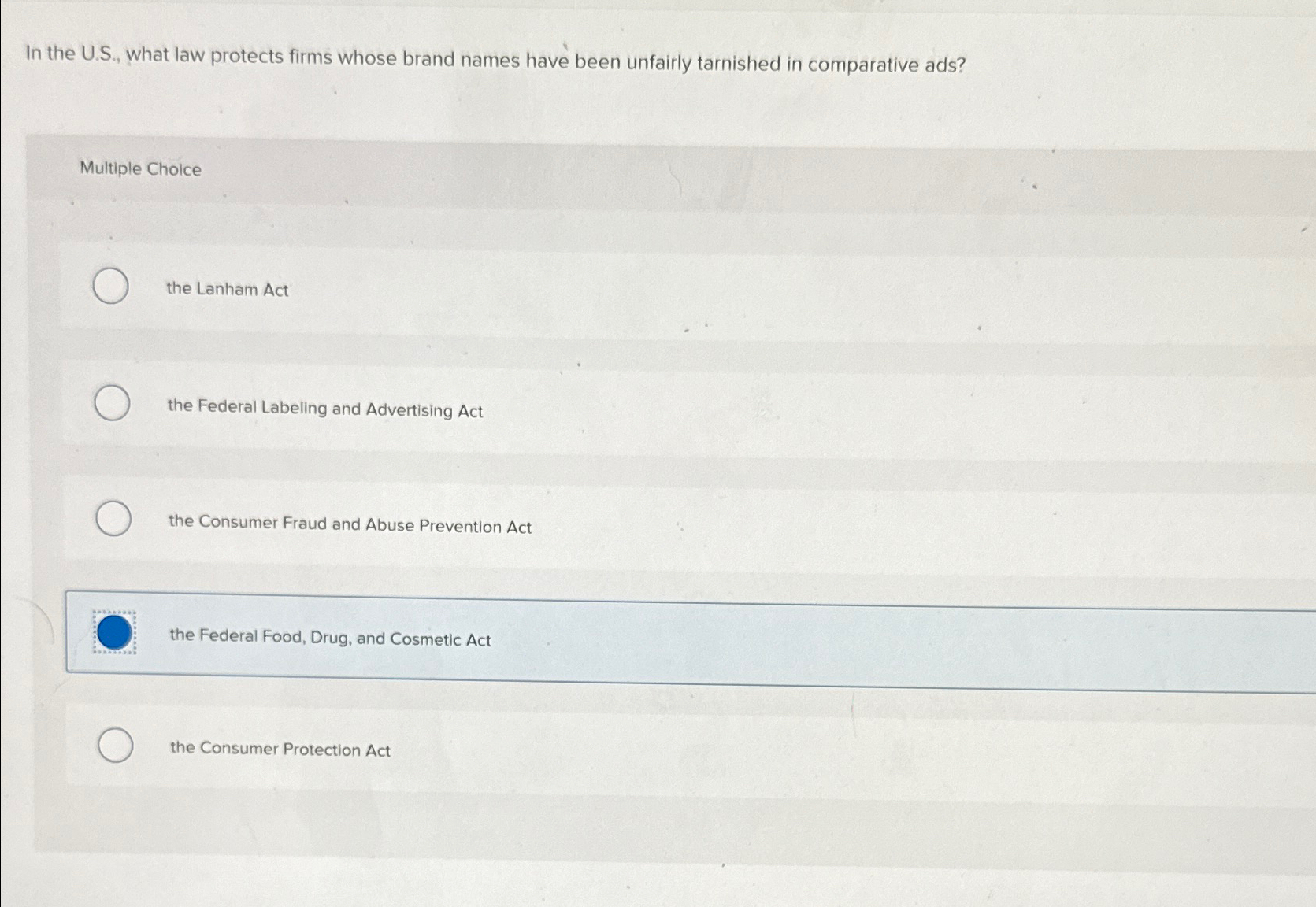  In the U.S., what law protects firms whose brand names have