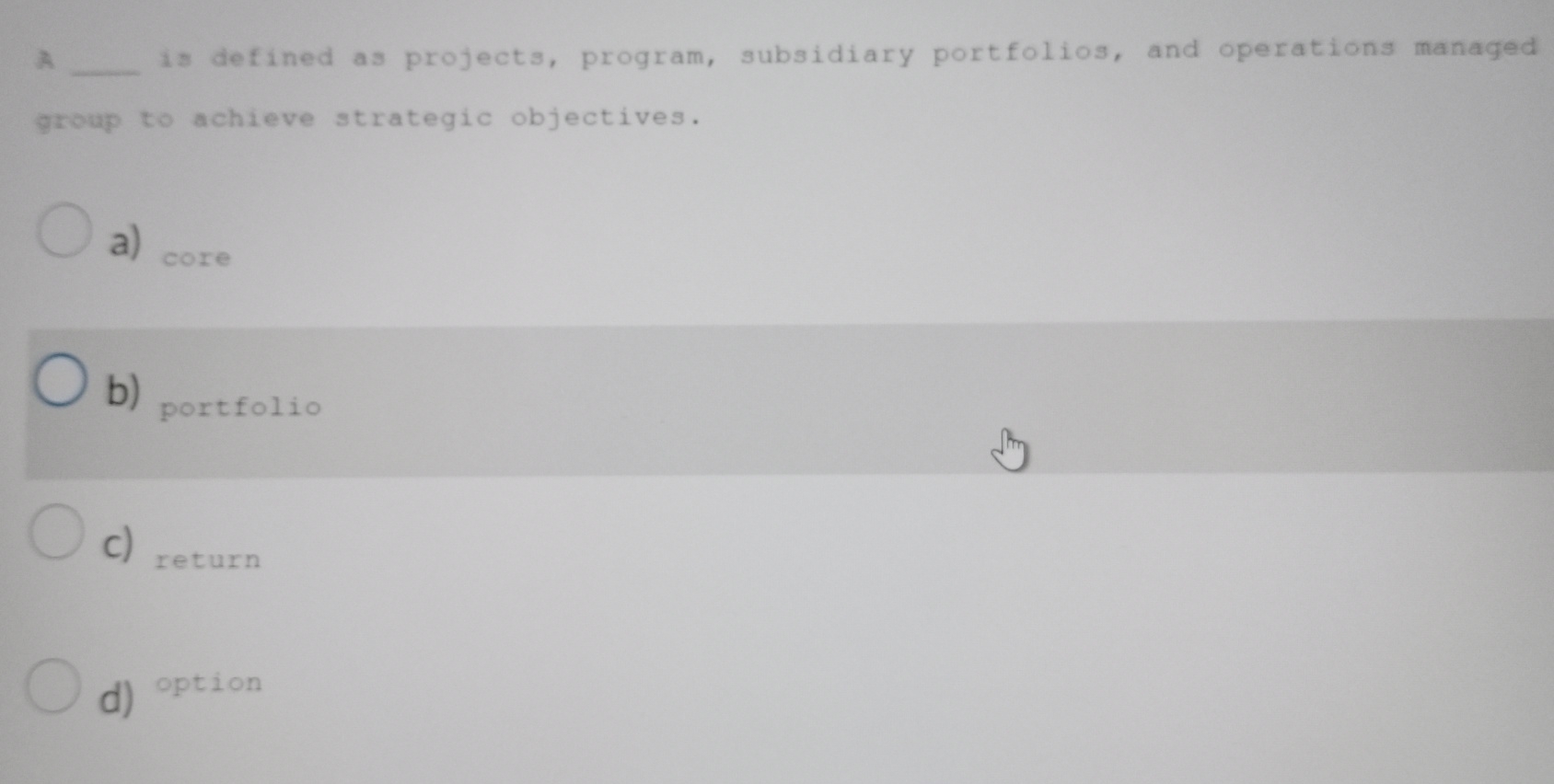  is defined as projects, program, subsidiary portfolios, and operations managed Chat