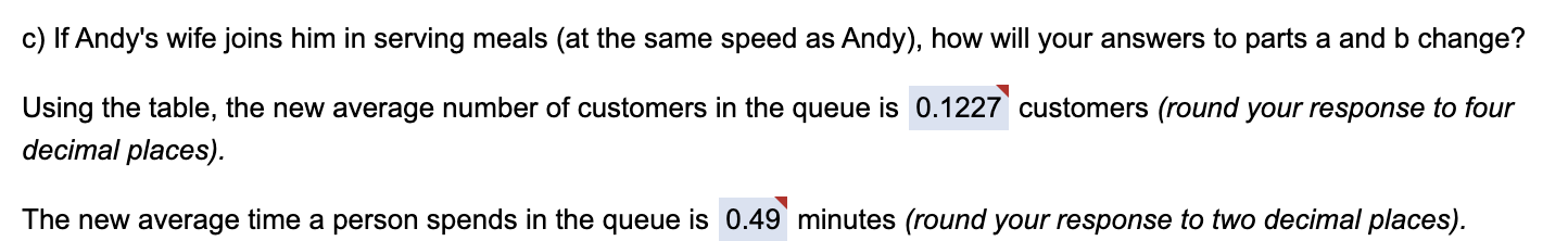  Part c incorrect The correct answer is : 