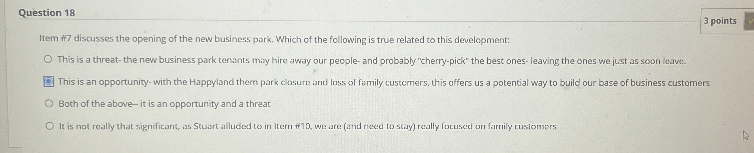  Question 18 3 points Item #7 discusses the opening of the