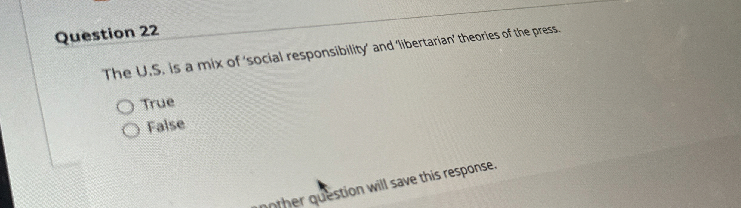  Question 22 The U.S. is a mix of 'social responsibility' and