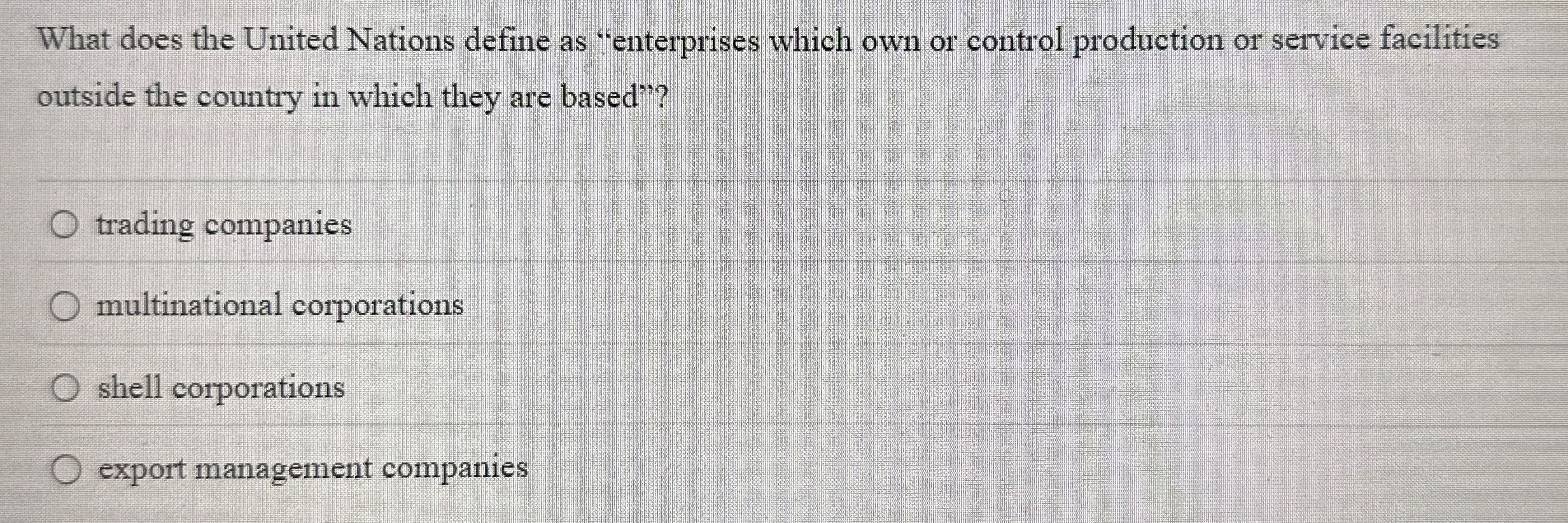  What does the United Nations define as "enterprises which own or