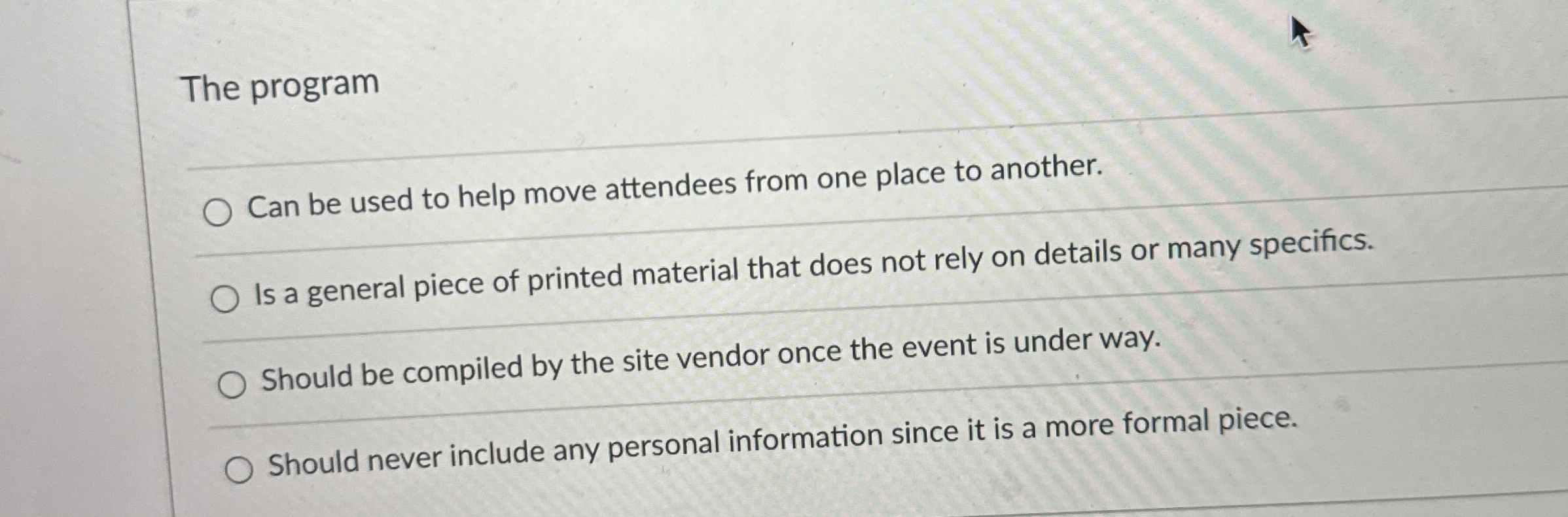  The program Can be used to help move attendees from one