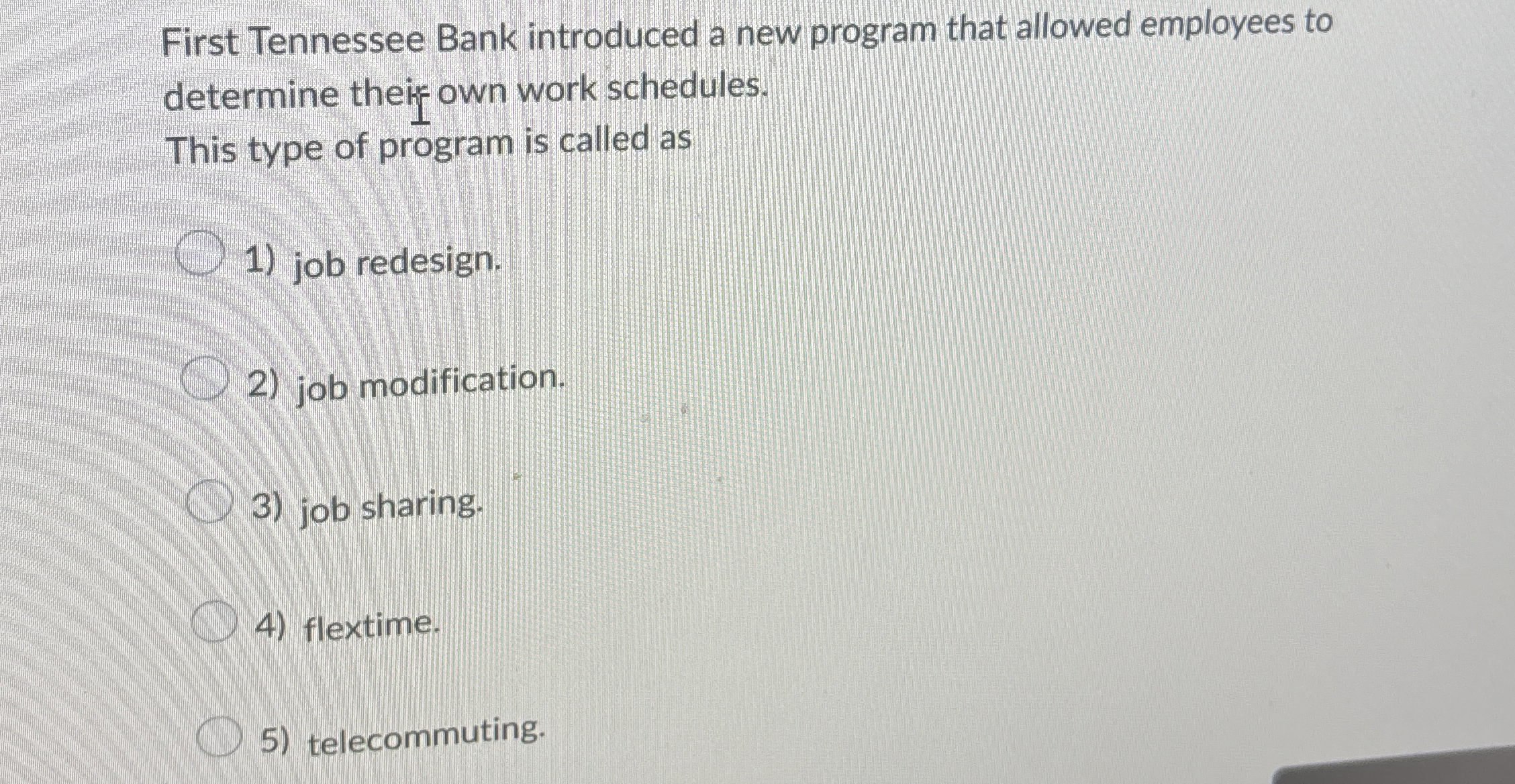  First Tennessee Bank introduced a new program that allowed employees to