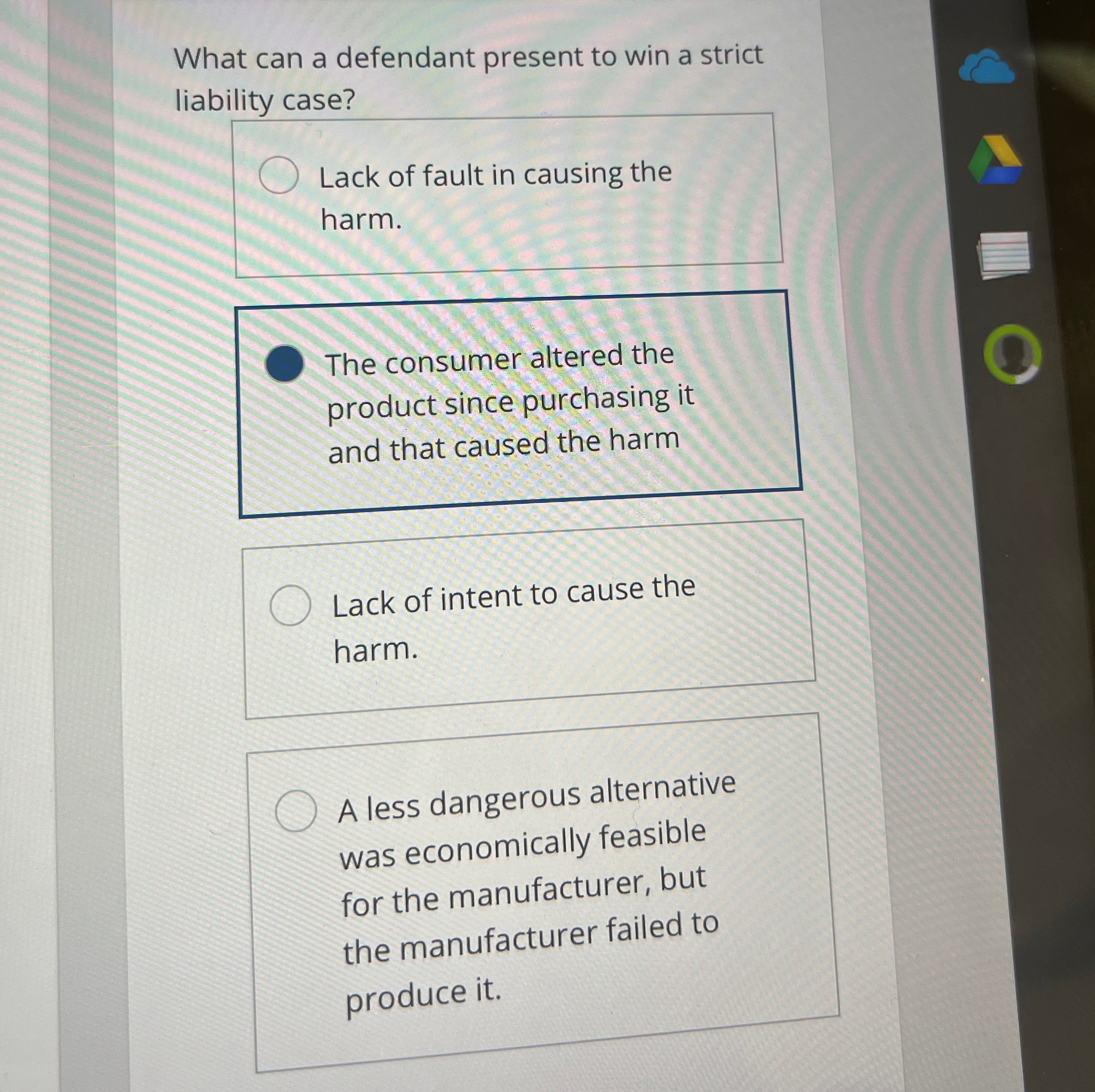  What can a defendant present to win a strict liability case?